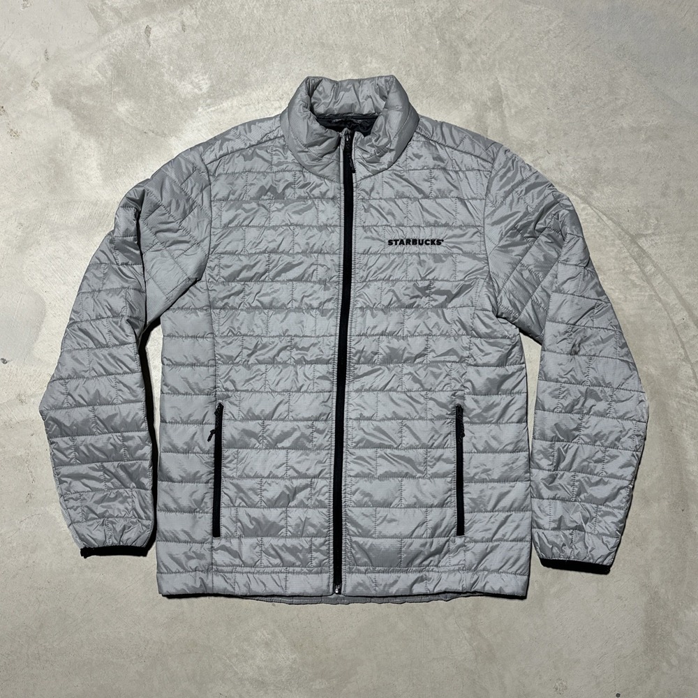 Starbucks Men's Puffy Jacket w/ Logo Embroidered Employee Nylon & Poly Fill SZ M